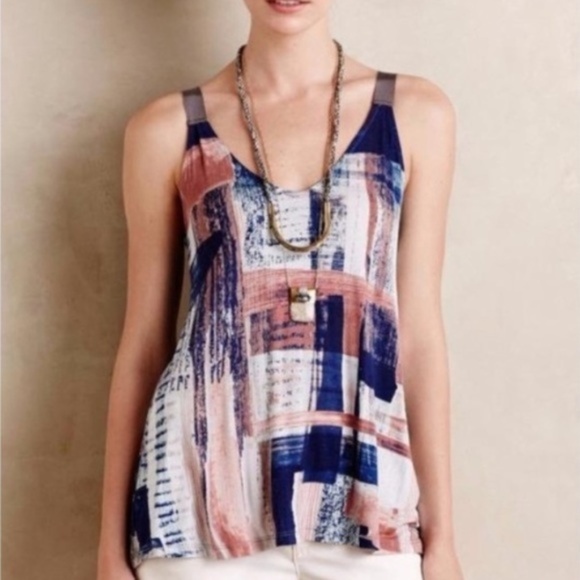 Anthropologie Tops - Anthropologie Orabel Jersey Tank Ribbon Straps